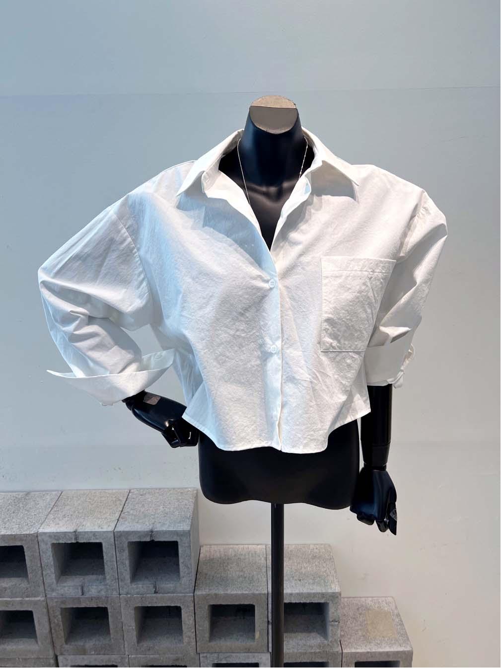 [VIVA] 22F 코튼 베이직 포켓 숏셔츠