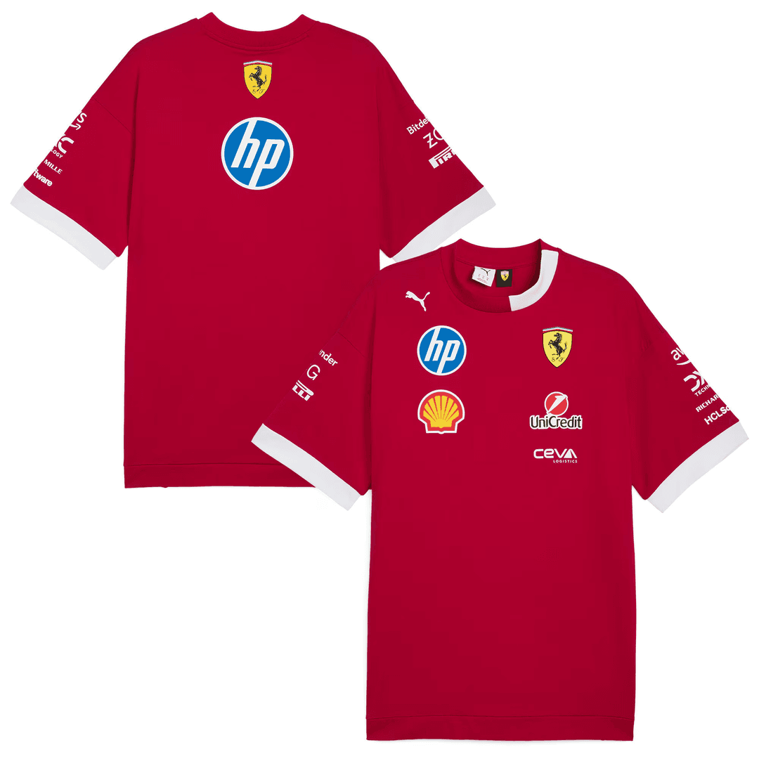 Scuderia Ferrari 2025 Drivers Oversized T-Shirt - Red