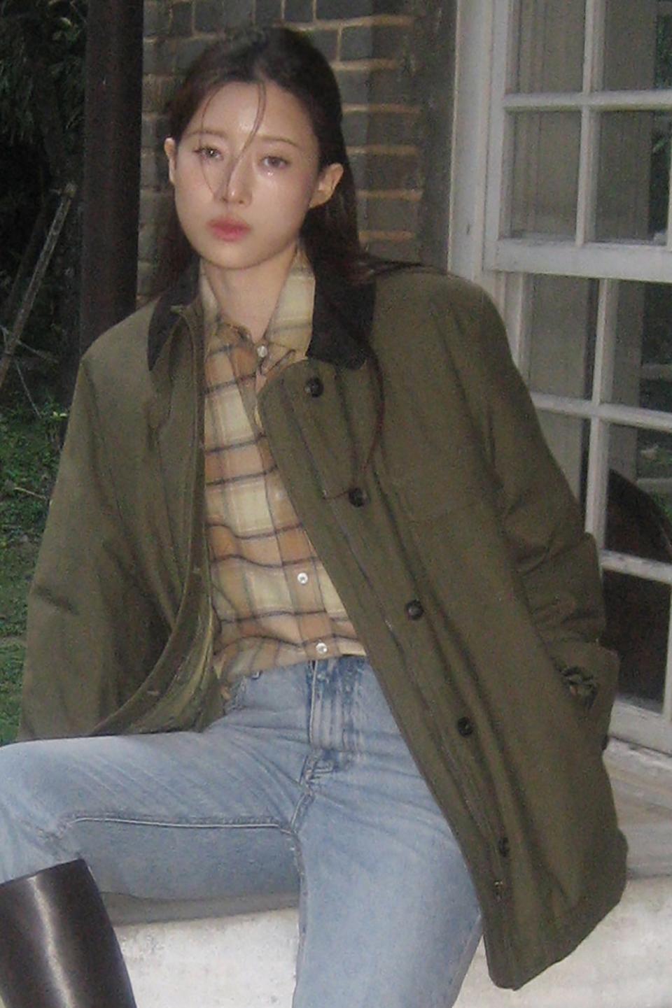 padded cotton work jacket (olive)