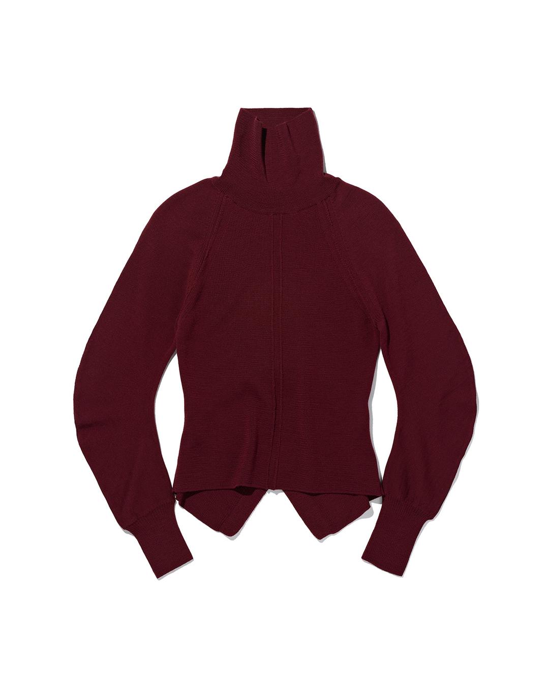 CUT OUT BACK TURTLENECK TOP_WINE
