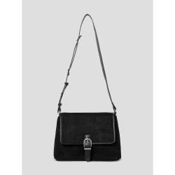 스웨이드 버클장식 숄더백  블랙 (1949D3WYE5)