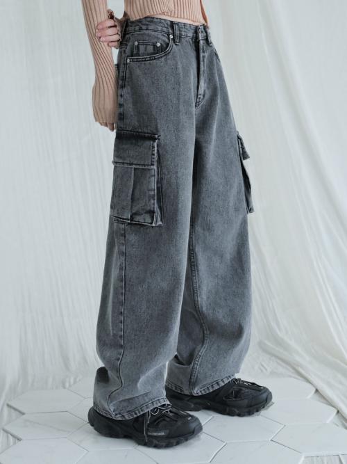 Snow cargo Denim BLACK