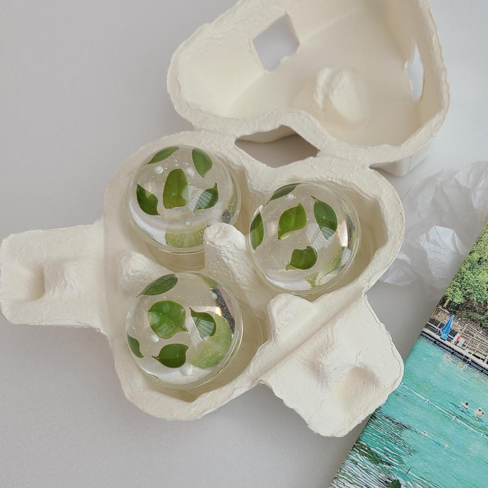 반구 구슬 레진 그립 스마트톡 (나뭇잎) 투명바디