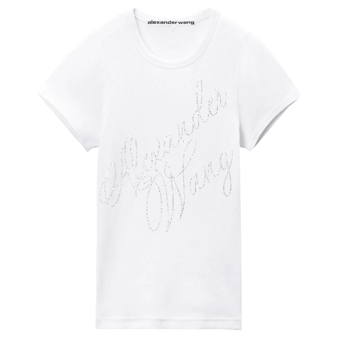 Fitted Tee With Hotfix Cursive