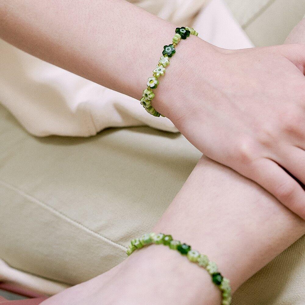 Green Flower Bracelet