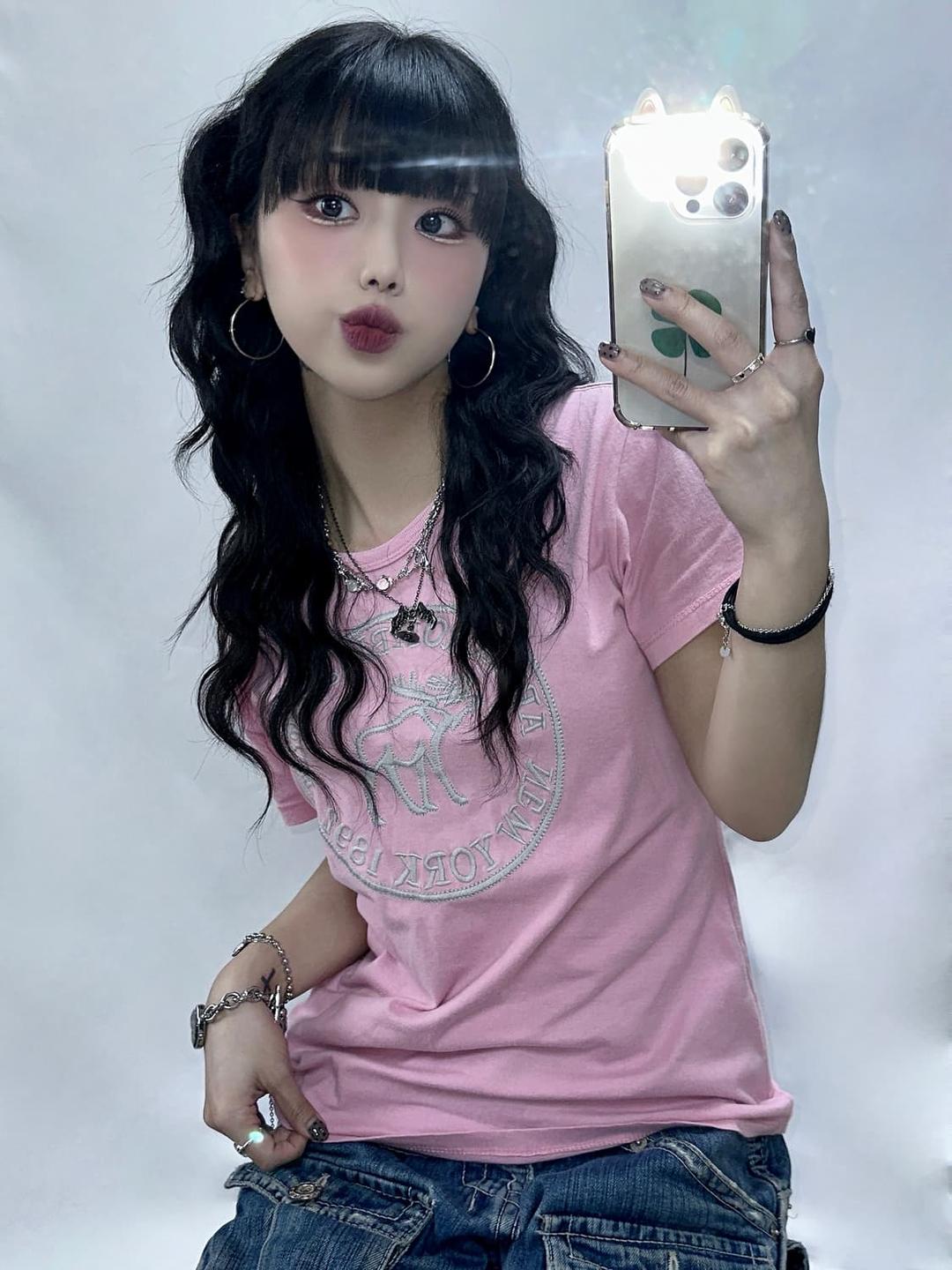 아베크롬비 베이비핑크 딸기우유 반팔티 | 후루츠패밀리