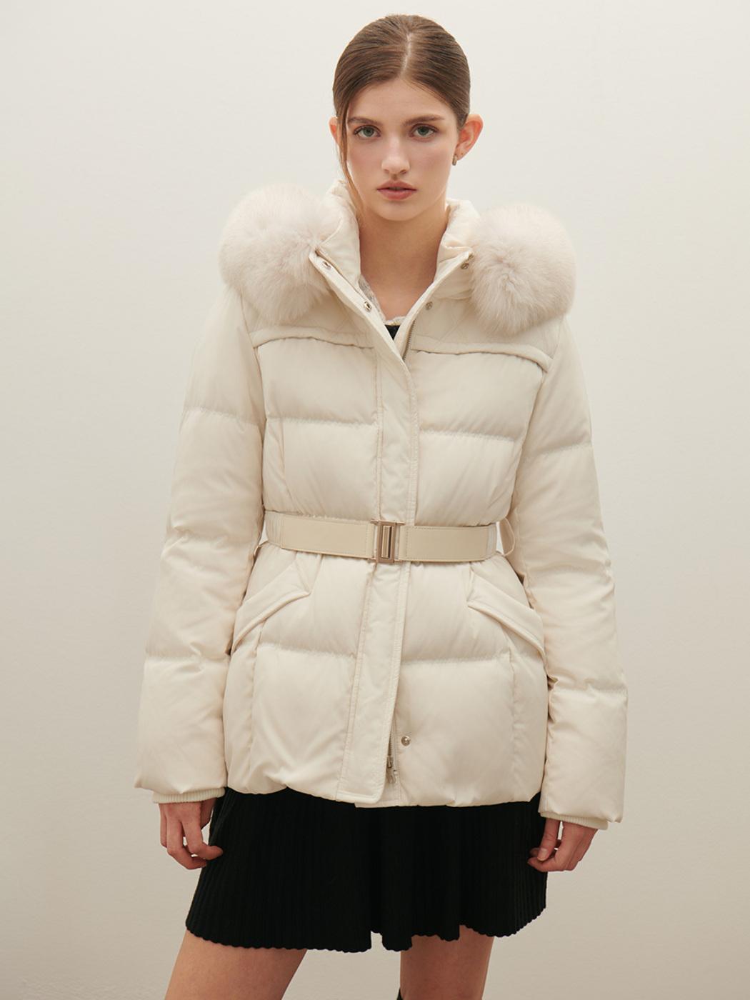 [크리에이터픽]폭스퍼 벨티드 구스다운 패딩 S254S852