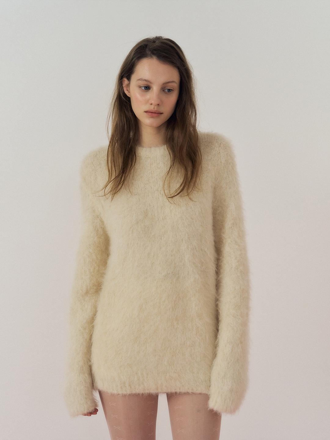 Lilly Brushed Knit Sweater_Cream