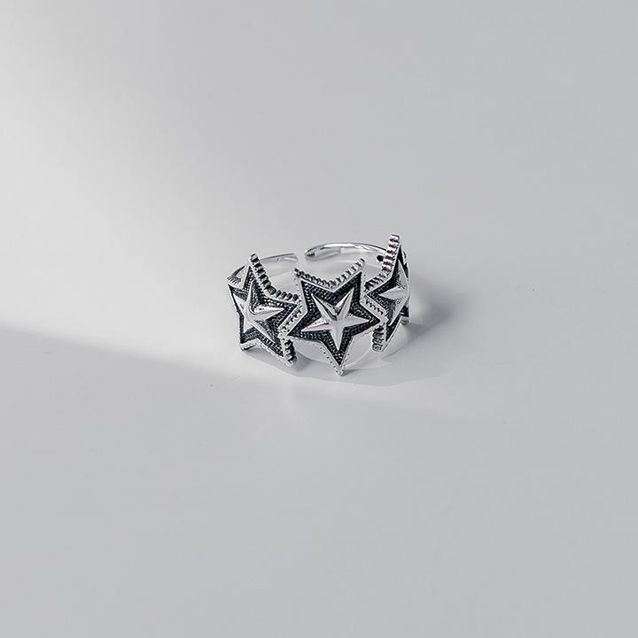 [925 Silver] 트리플 허그 스타 실버 반지 보넥도 운학 착용  보이넥스트 도어 BOYNEXTDOOR