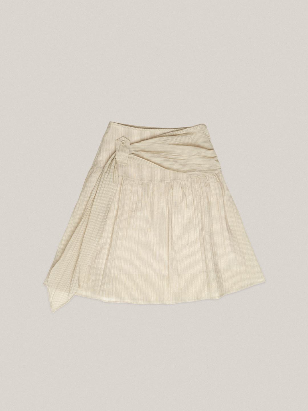 SUMMER STRIPE MIDI SKIRT  [ MOSS ]