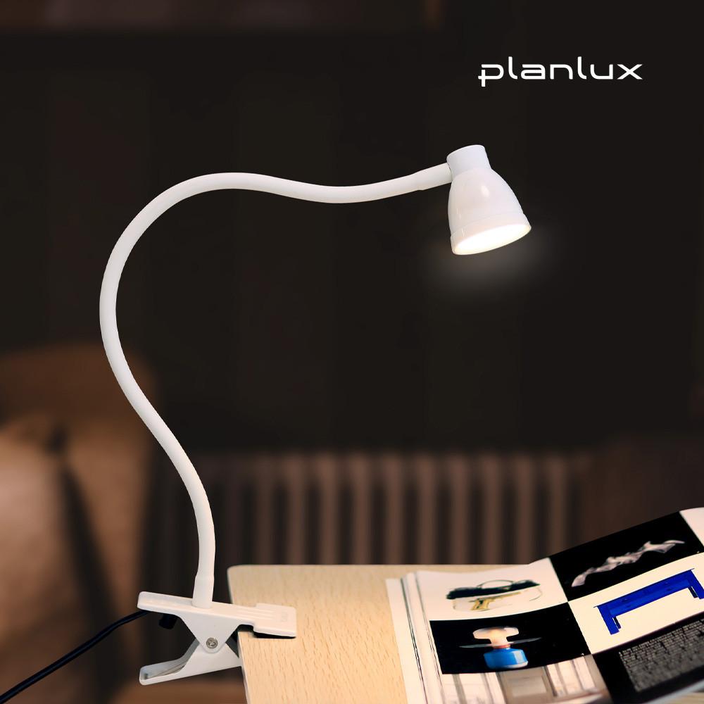 플랜룩스 민코 집게 LED스탠드 책상 침대 독서등 USB 조명