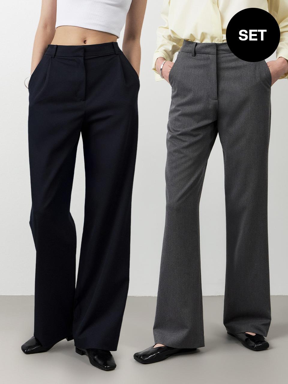 [SET] 링클 프리 베이직 슬랙스 1+1