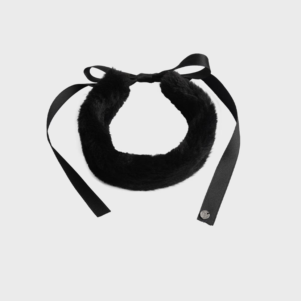 SOFT FUR CHOKER NECKLACE_BLACK