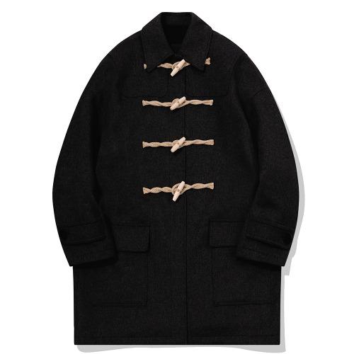 Oversized Collar Duffle Coat(BLACK)