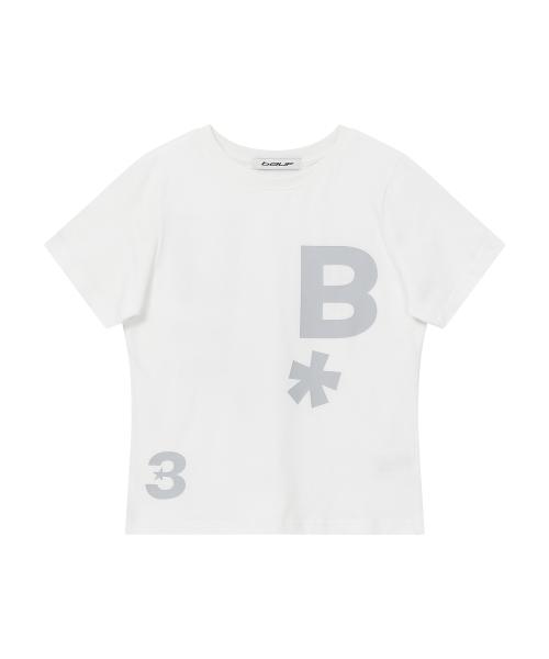 B logo 슬림핏 티셔츠 [화이트]