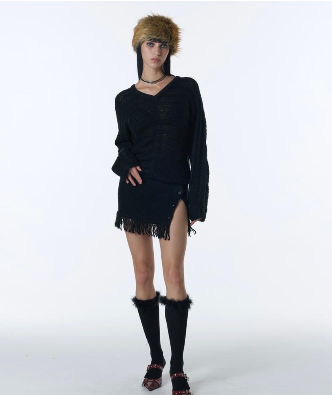 ORDINARY HOLIDAY 프린지 슬릿 원피스 | 후루츠패밀리