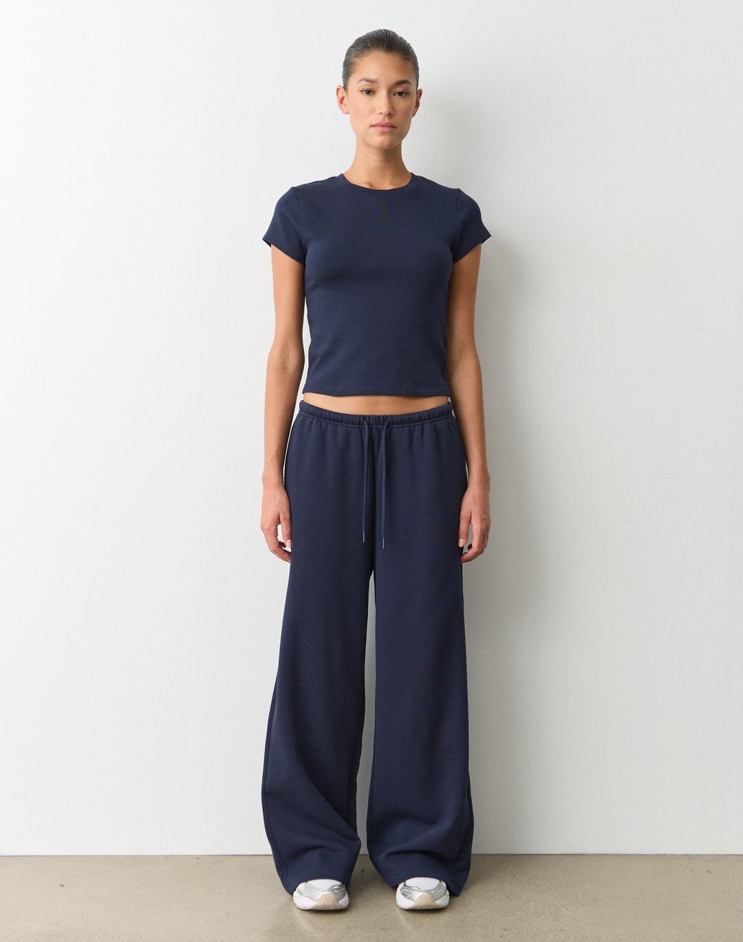 Tie Waist Oversized Wide Leg Sweatpant