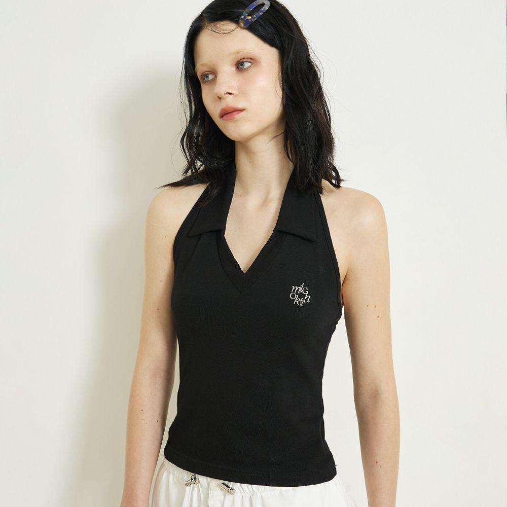 HALTER NECK PK TOP BLACK
