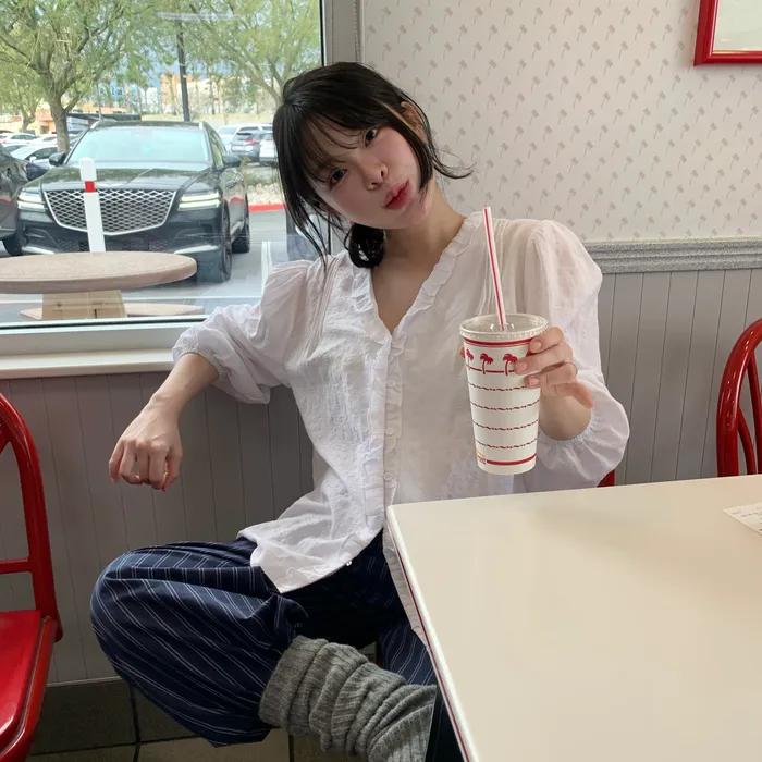 Ruffle shirring blouse_ivory