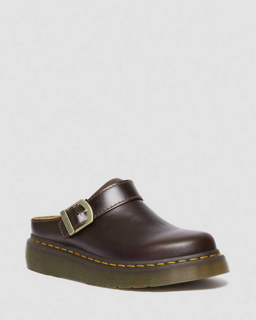DR MARTENS Laketen Leather Platform Mules