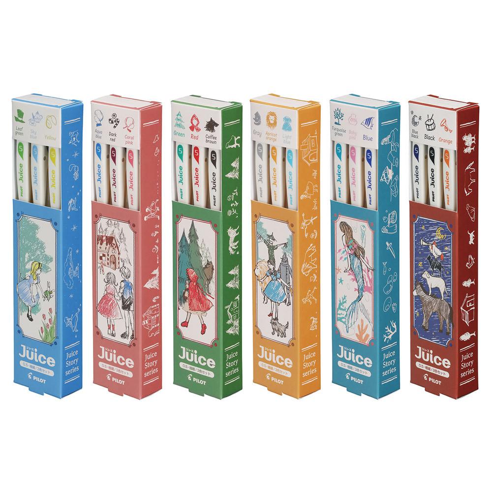 파이롯트 쥬스 젤 볼펜 동화시리즈 한정판 3색세트 0.5mm (LJU-30EF-)