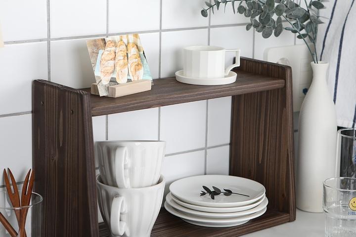 앤틱 주방 미니 선반 2단 사선형 400