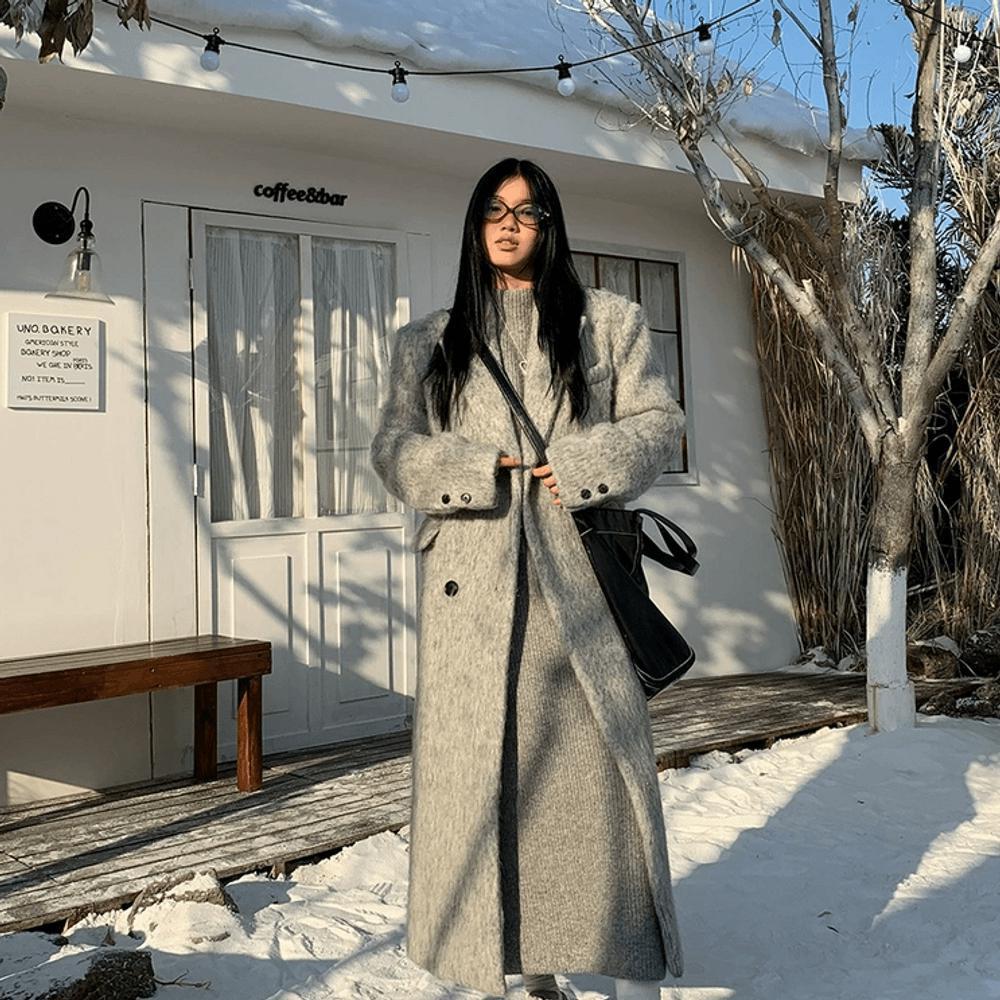 겨울더블코트 맥시롱코트 여자루즈핏코트