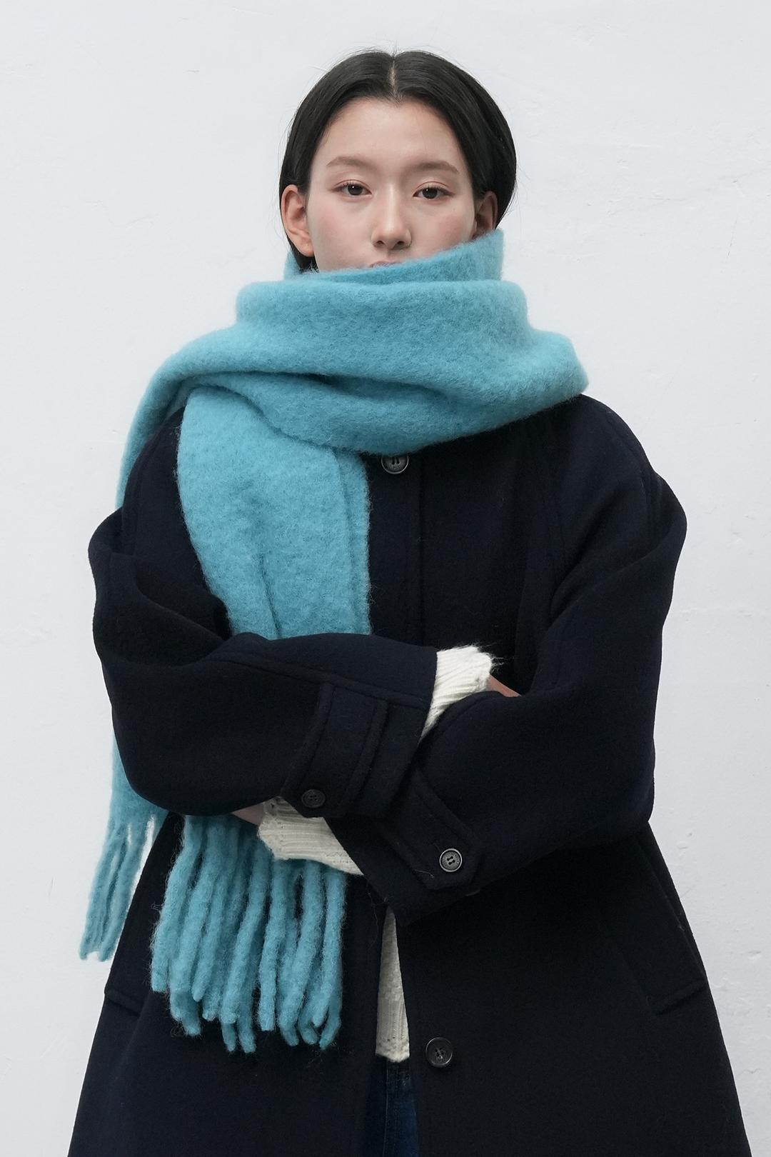 제너럴아이디어 UNISEX 빅 울 블랜드 머플러 [BLUE]