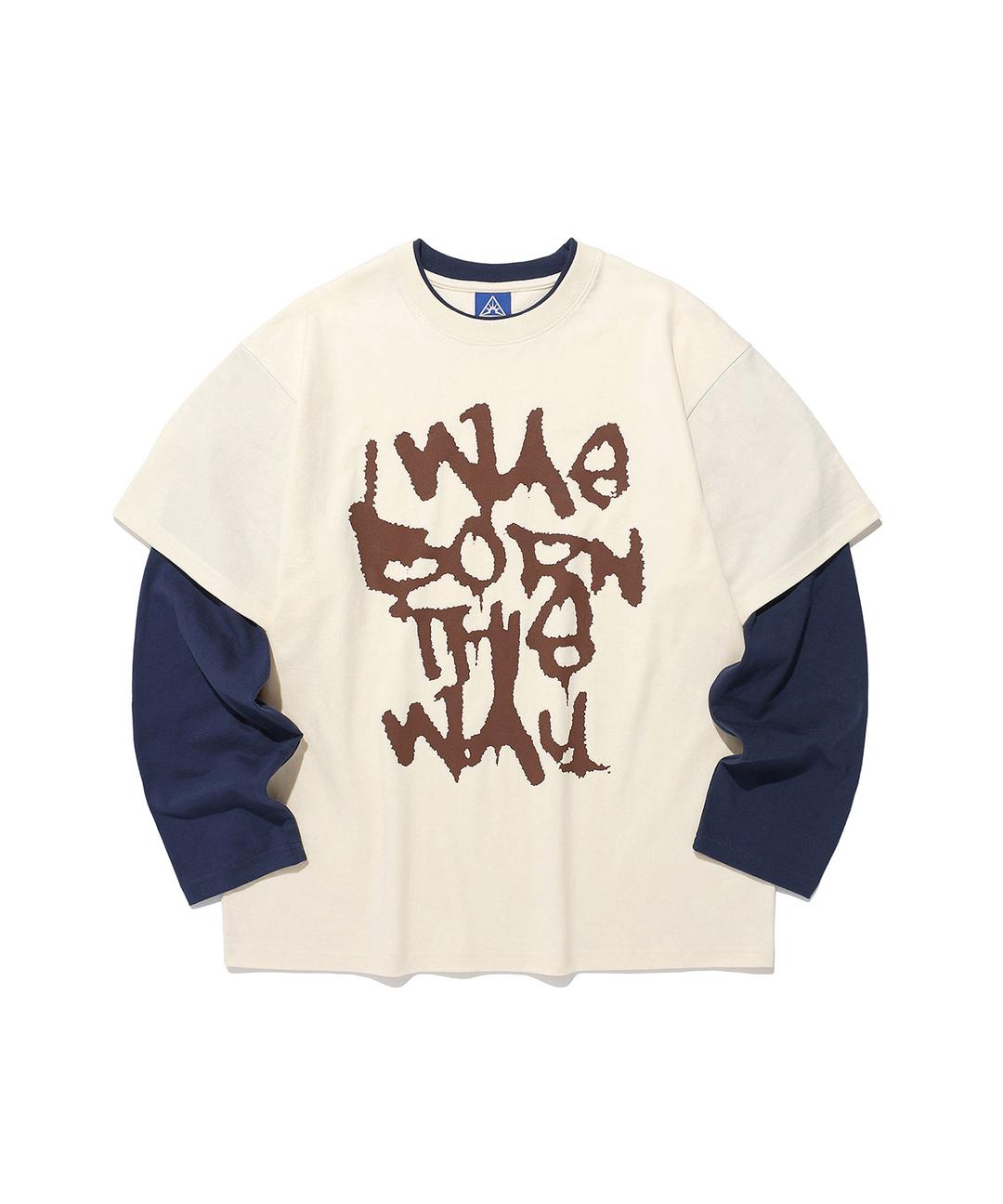 BORN THIS LAYERED LS TEE_IVORY