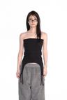 GARTER COTTON SKIRT / BLACK
