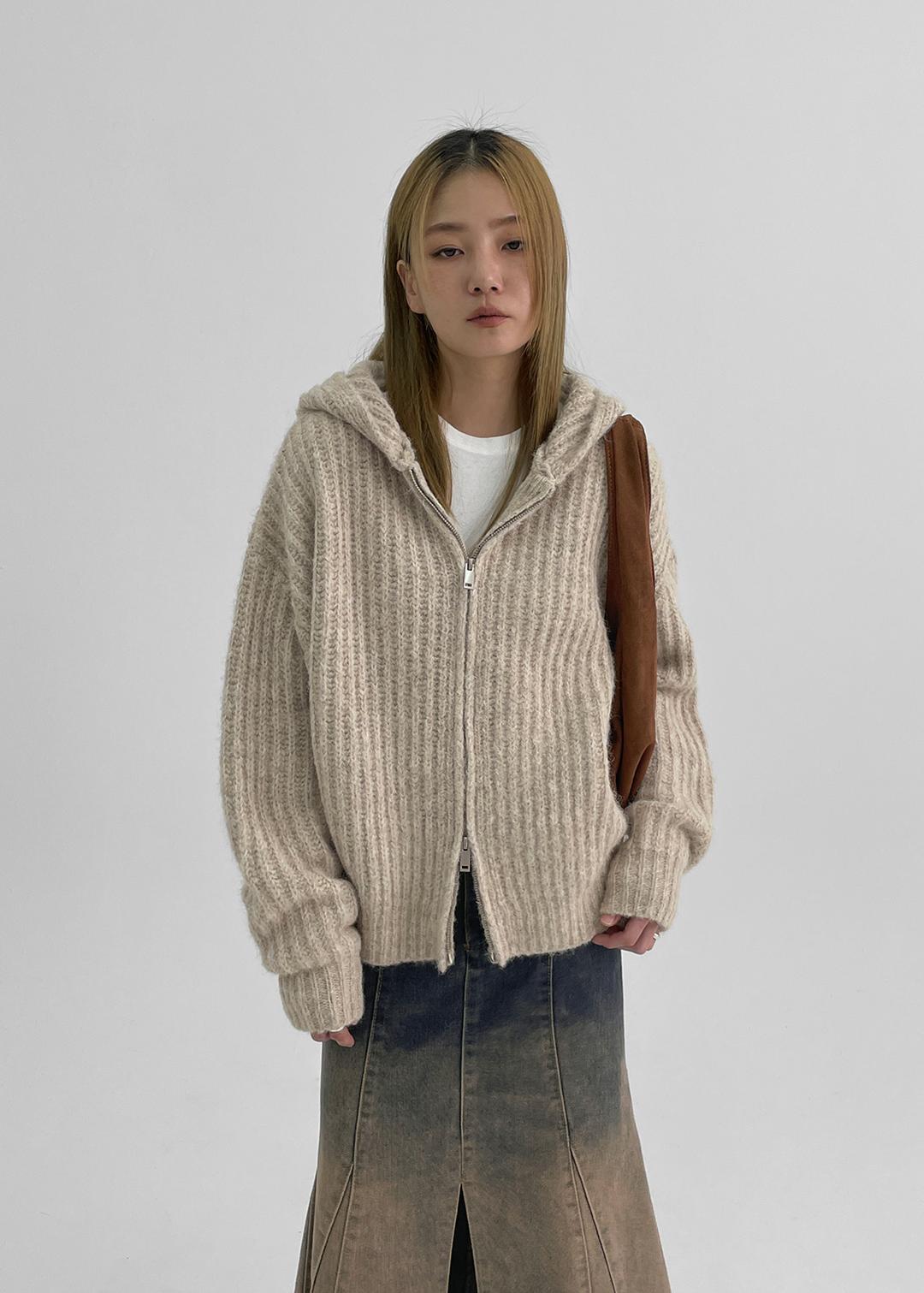 [MADE] 포리닝 울 후드 니트 집업