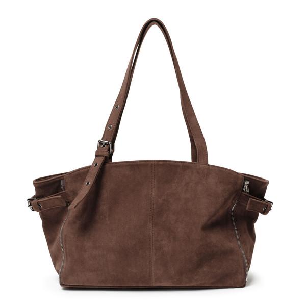 지퍼쇼퍼백 zipper shopper bag M suede brown