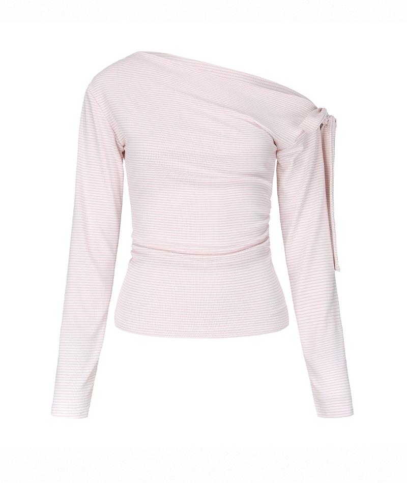 [only cozy✨] 엘라 사이드 리본 오프숄더 티셔츠