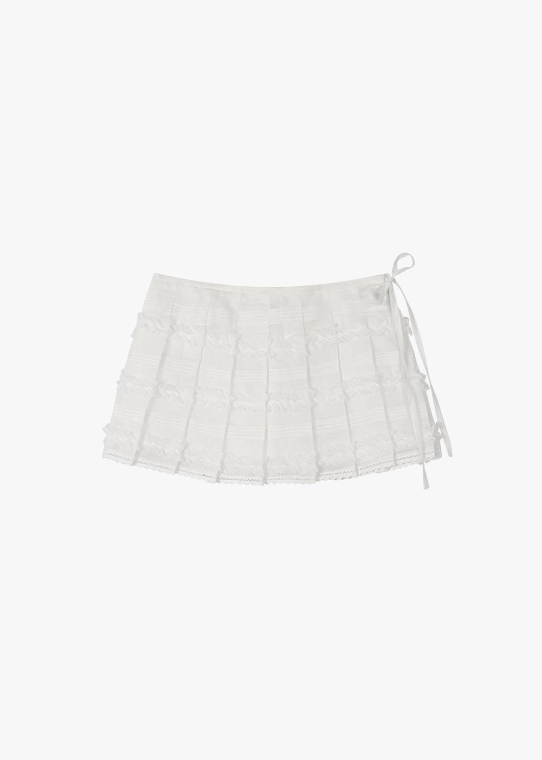 ZENIA LACE SKIRT [WHITE]