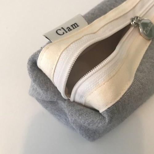 Clam round pencilcase _ Snug gray