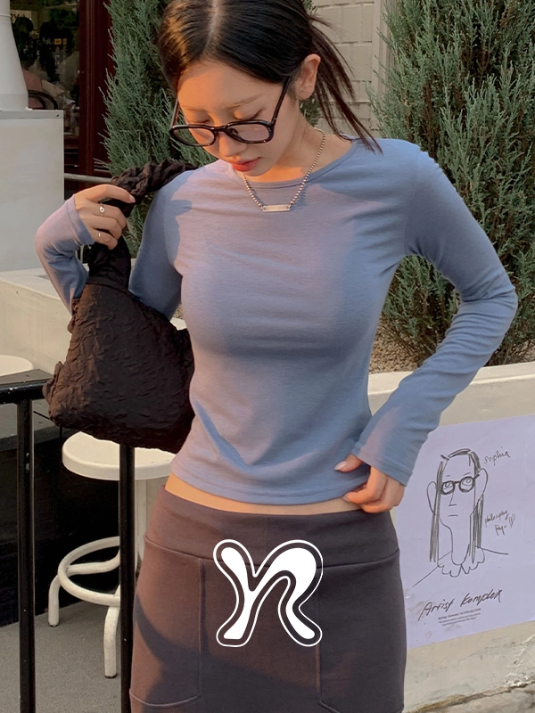 [made/8color]젤라또 슬림 라운드 긴팔티