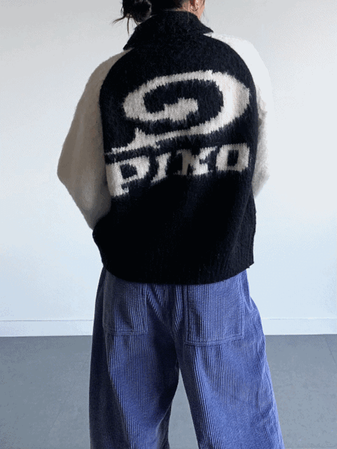 [울30]핀코 포인트 니트 집업