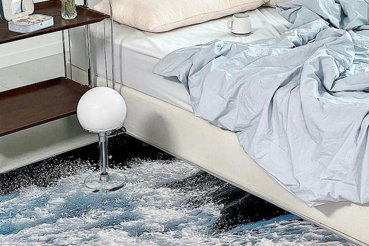 방수 Cream Wave 생크림 파도 극세사 러그