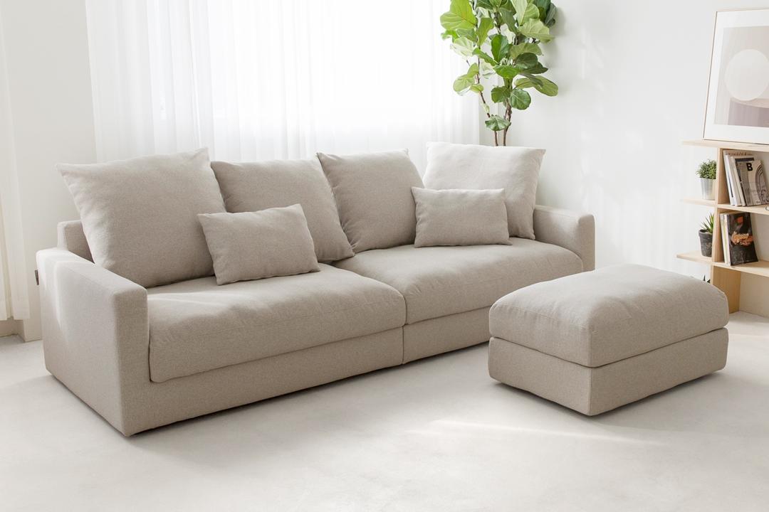 1+1커버 증정 DK201 4인 워셔블+풀커버링 패브릭 소파