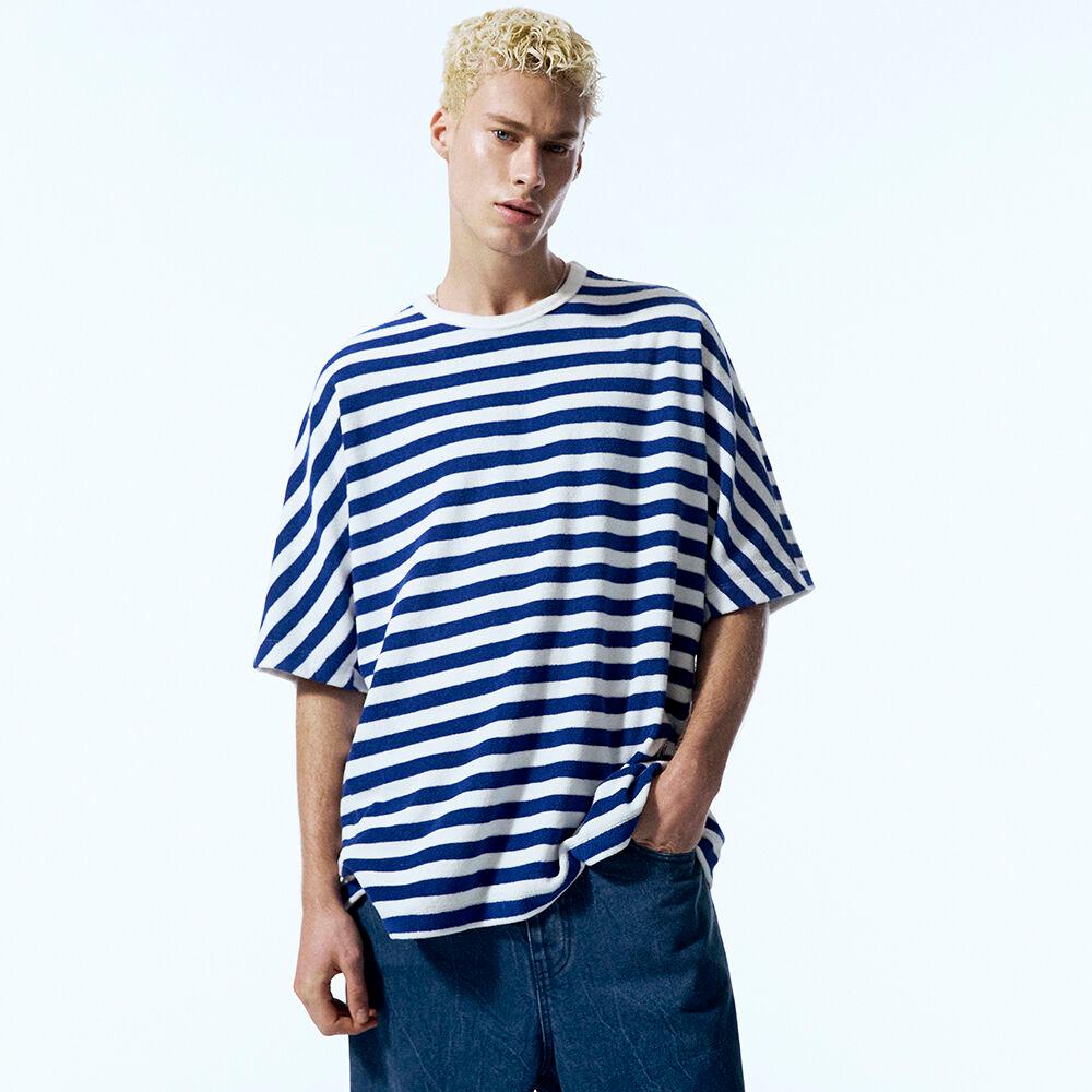 [뉴욕진스] 로얄블루 루즈핏 테리 반팔 티셔츠 (JNTS3C756B2)