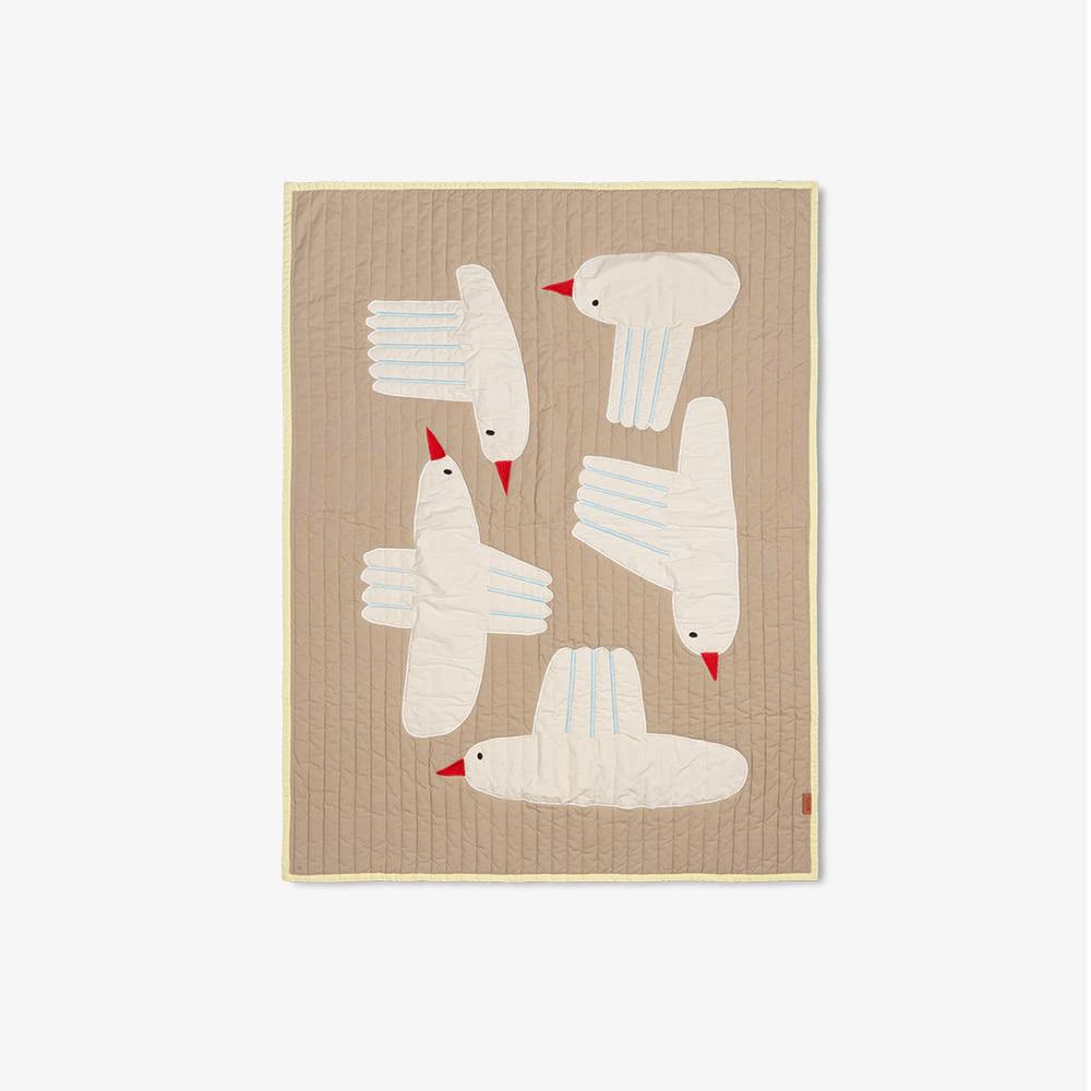 BIRD QUILTED BLANKET SAND