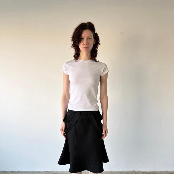 neoprene midi skirt