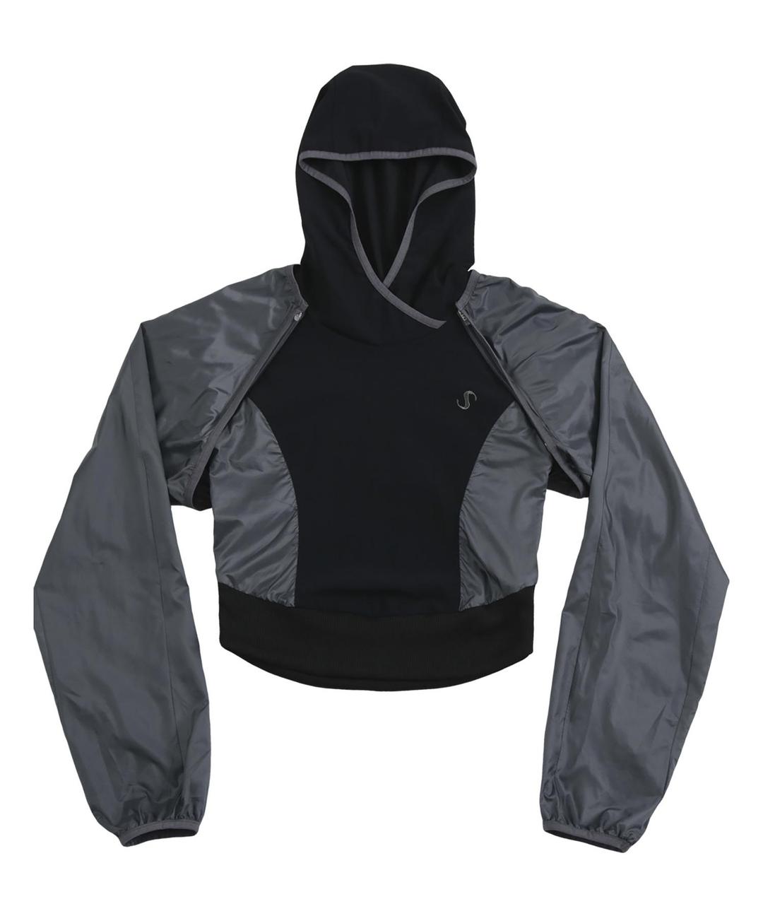 [2/1 예약배송] 2-way Hoodie Bolero / Black