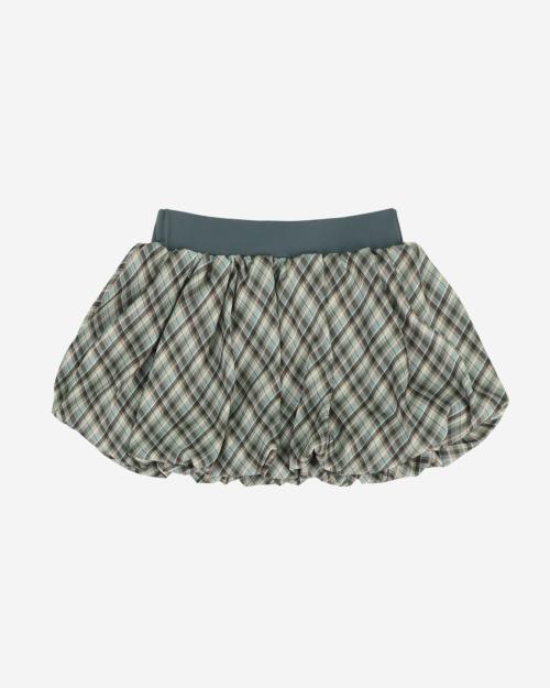 MINT CHECK BALLOON SKIRT