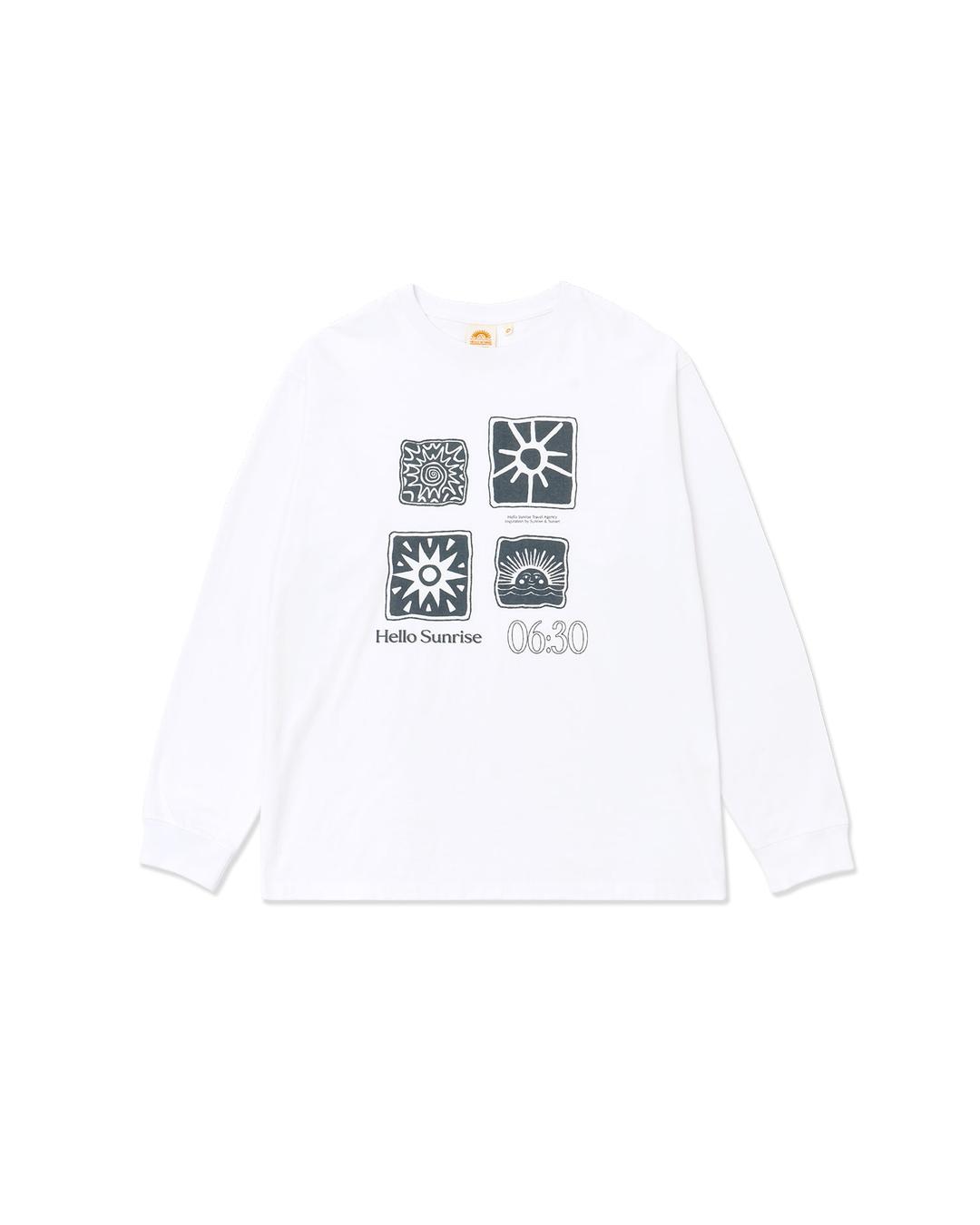 Sun Stamp L/S Tee_White