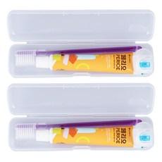 오랄라 여행용 칫솔 + 치실 + 치약 + 케이스 세트, 2세트