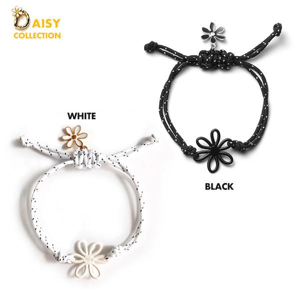 D CORD BRACELET (WHITE / BLACK)