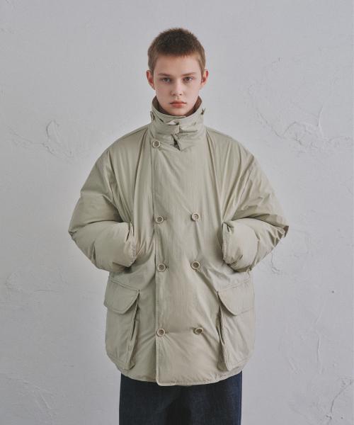 피코트 클래식 더블 패딩_Light beige