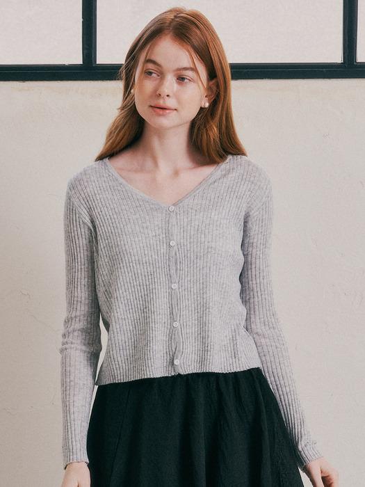 WD_Deep v-neck basic cardigan