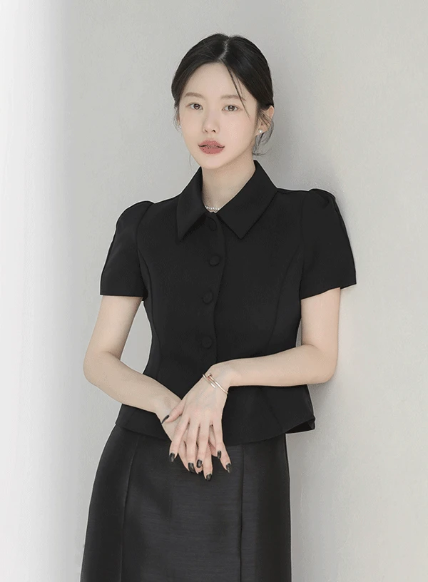 샬롯 퍼프 반팔 자켓
